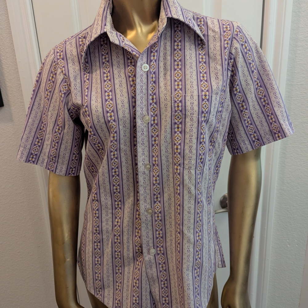 Vintage Purple Patterned Men's Shirt